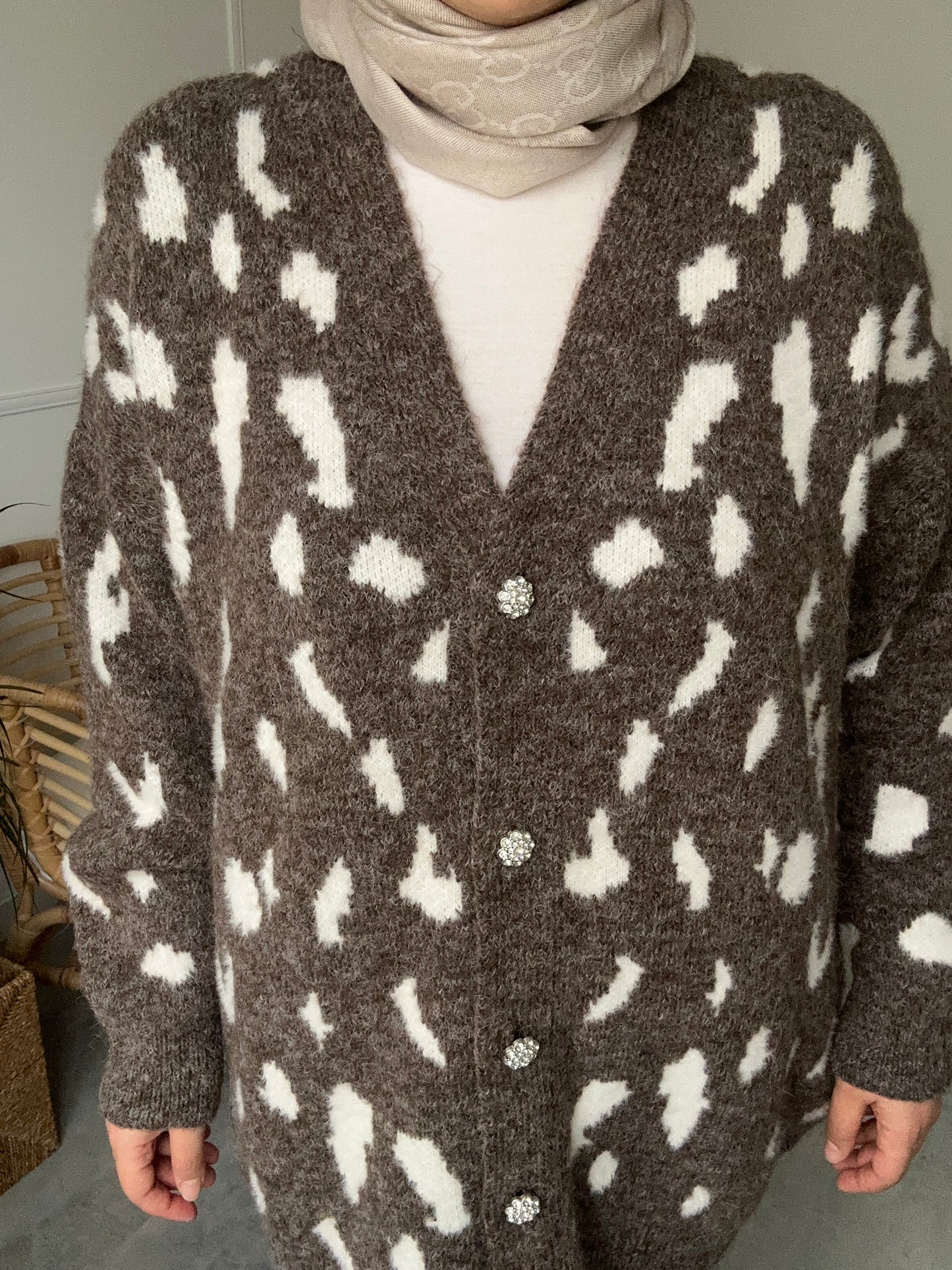 Leopar Desenli Yumuşak Hırka